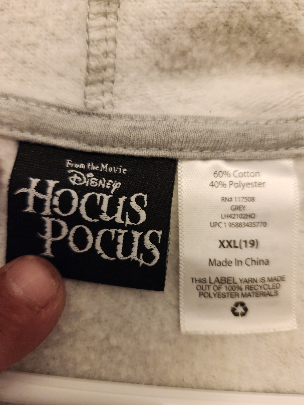 Hocus Pocus Graphic Hoodie - Light Gray with Purple, Orange, Blonde - Picture 3 of 3